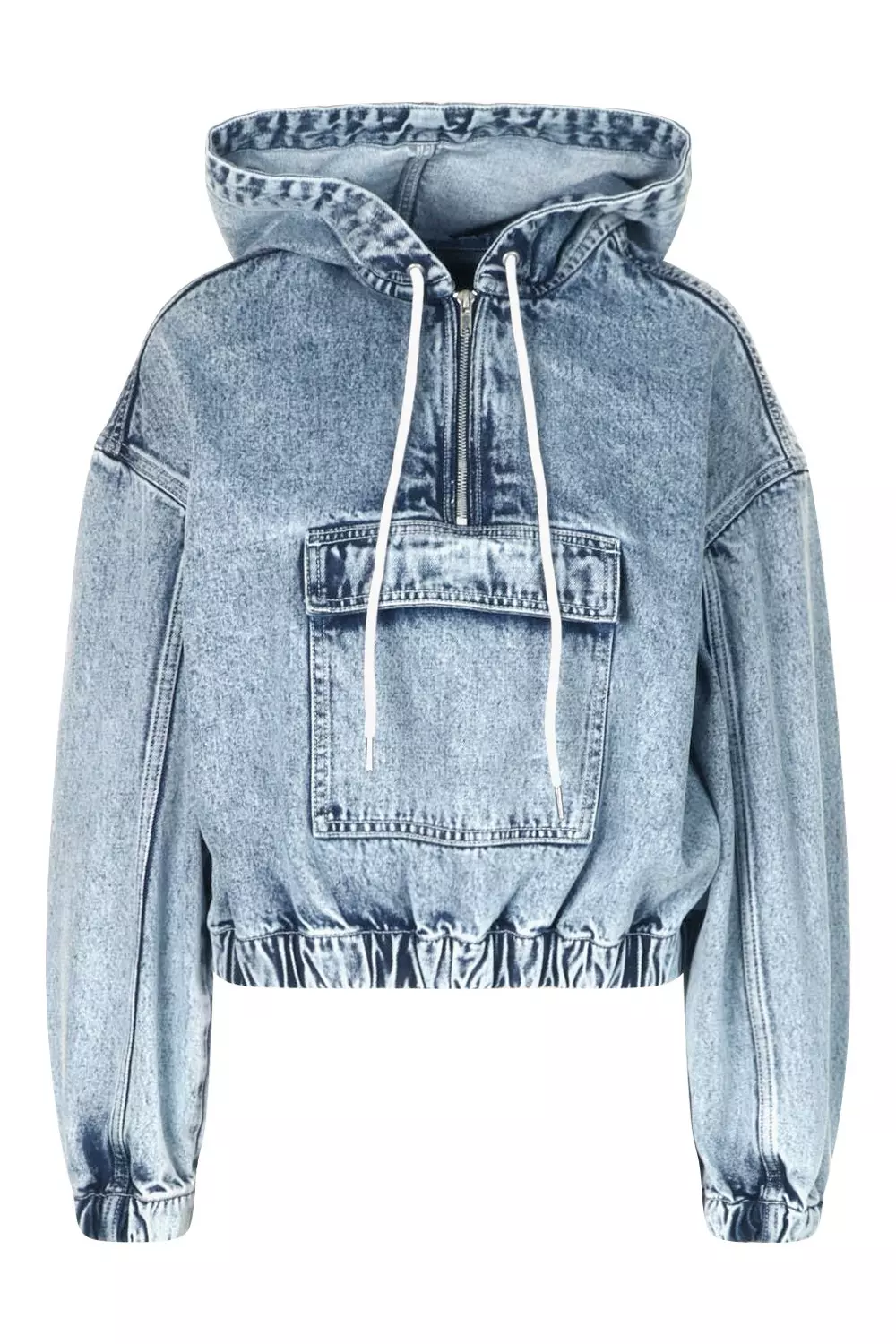 Denim shop pullover jacket